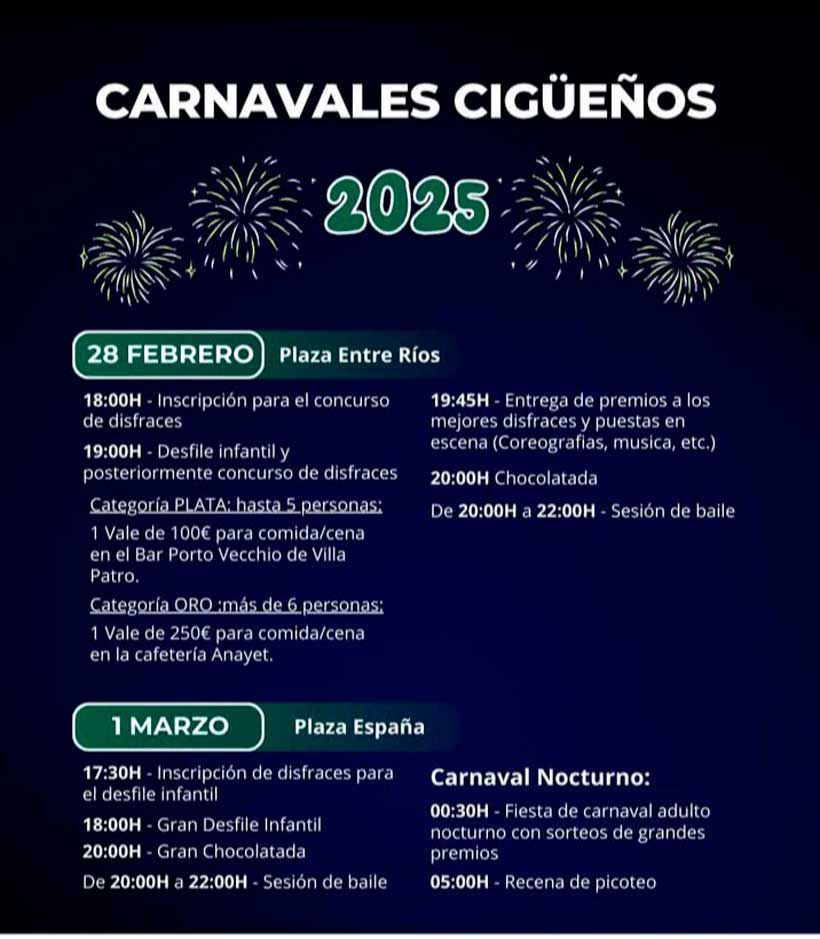 carnavales cigueños 2025